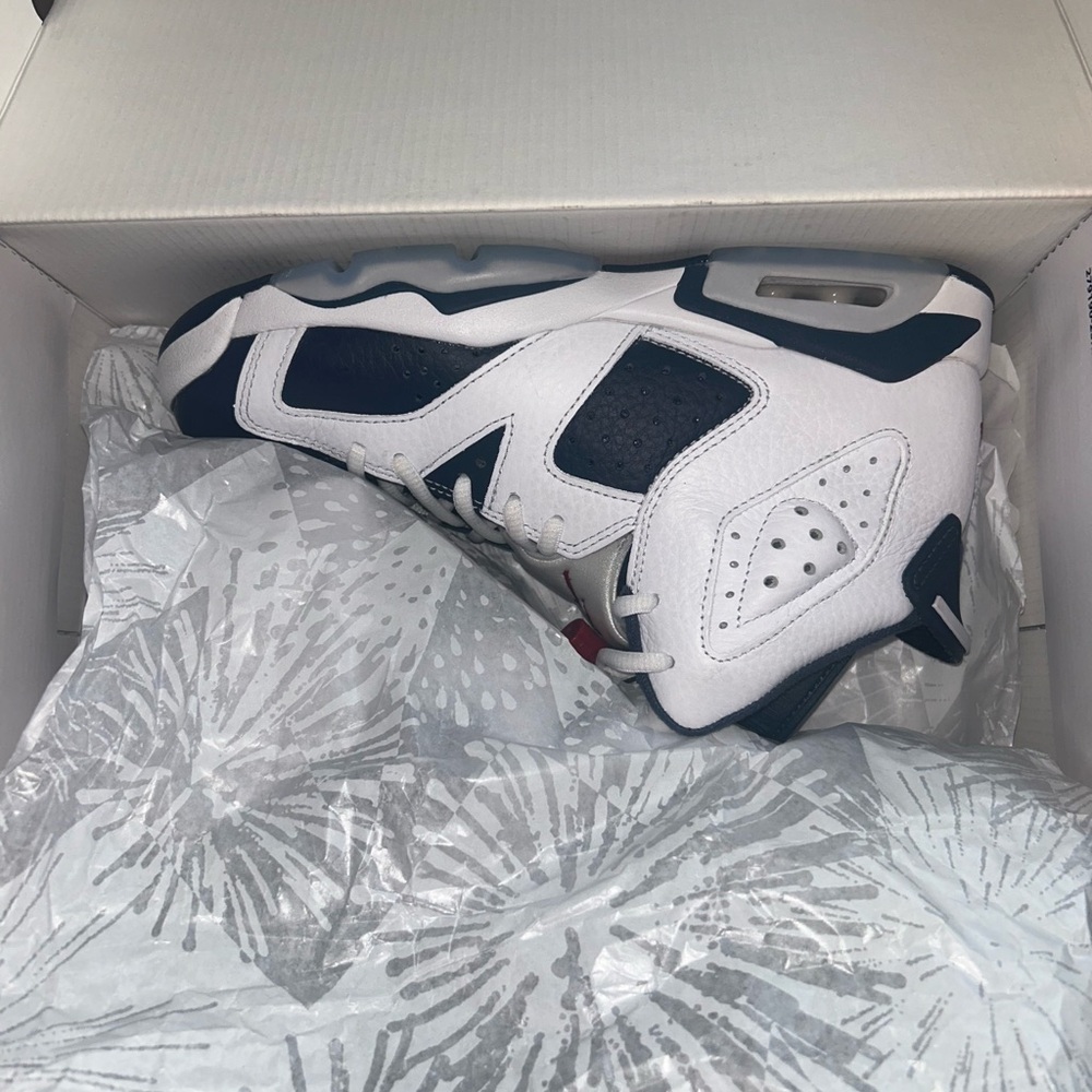 Jordan White and Blue Sneakers Athletic Style